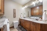 Stunning granite countertops with double sinks